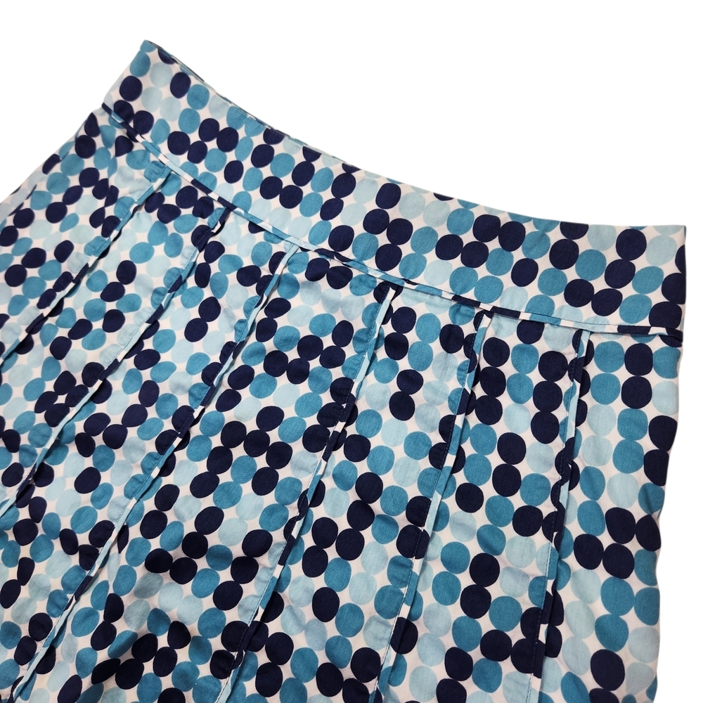 Ann Taylor A-Line Skirt Size 6 Blue Polka Dot Knee Length Classic Preppy Lined - Picture 6 of 12
